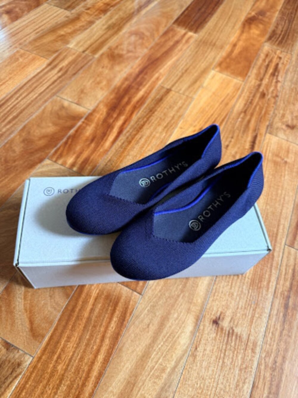 Rothy’s The Flat Royal Blue Knit Pointed/Round Toe Size 7